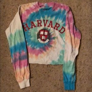 **Forever 21 Tie Dye Long Sleeve Cropped Shirt**
